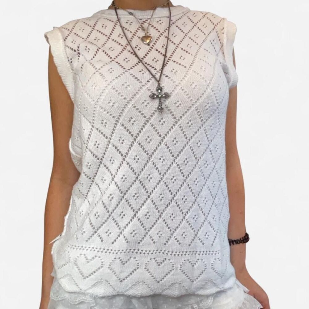 Axes-femme Women's White and Cream Waistcoats-vests